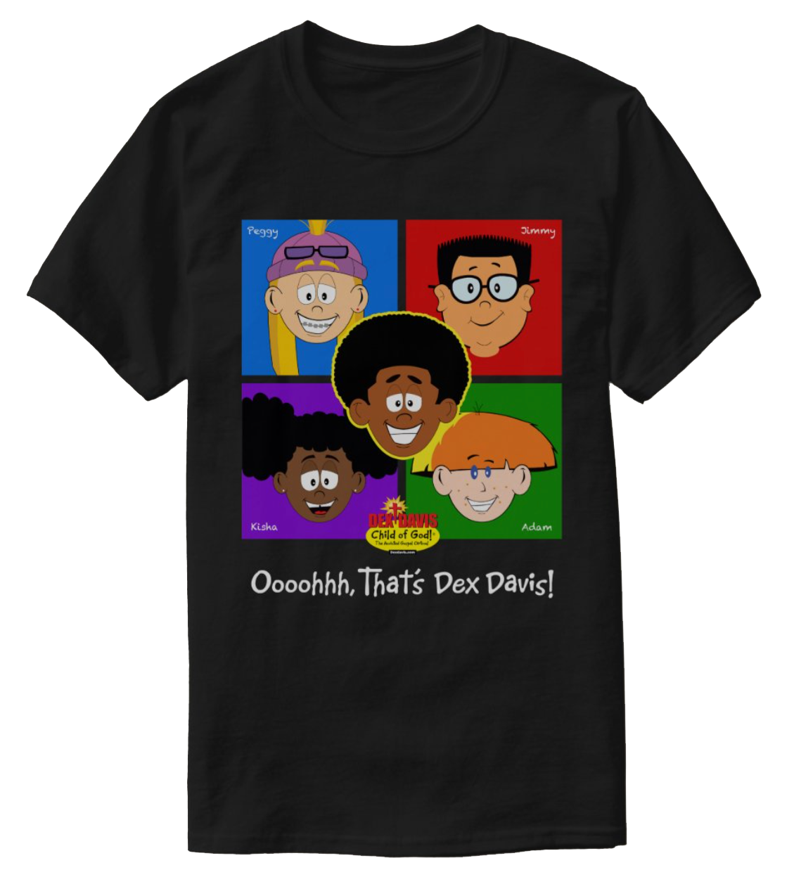 Dex Davis and friends black T-shirt — browse the full store on Zazzle